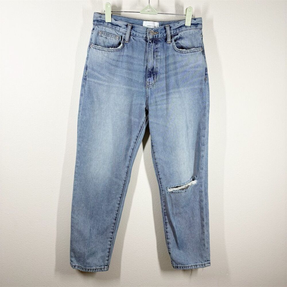 Current/Elliott Vintage Crop‎ Ankle Boyfriend Jeans Size 28 Light Wash Distress